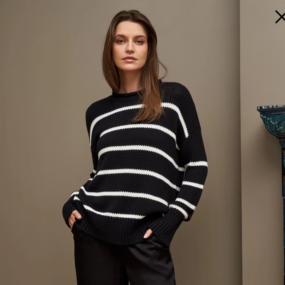 La Ligne Marina Sweater - Black & Cream